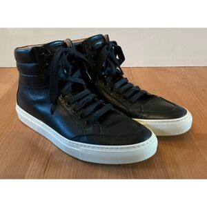 KOIO Black Leather High Top Sneakers EU 39 Made in Italy Minimalist Shoes